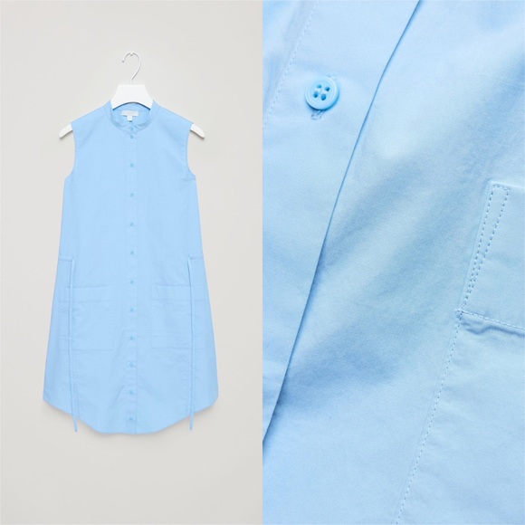 COS Light Blue Sleeveless Shirt Dress (XS) - Picture 5 of 7